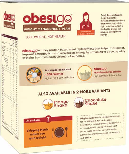 Obesigo Chocolate Fat Burner Powder (Pack Of 7) Box Of 58 G