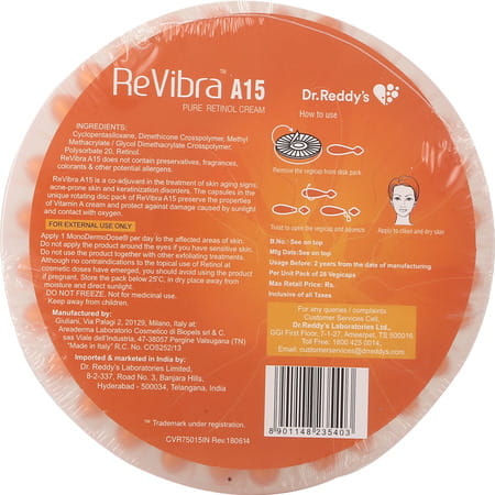 Revibra A15 Pure Retinol Vitamin A Cream Fights Signs Of Early Aging Improves Skin Elasticity