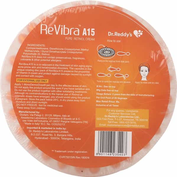 Revibra A15 | Pure Retinol Cream | 0.5Ml 28 Vegicaps