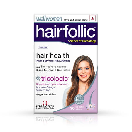 Wellwoman Hairfollic Hair Supplement Gluten Free With 25 Bio-Nutrients Tablets 30 Nos