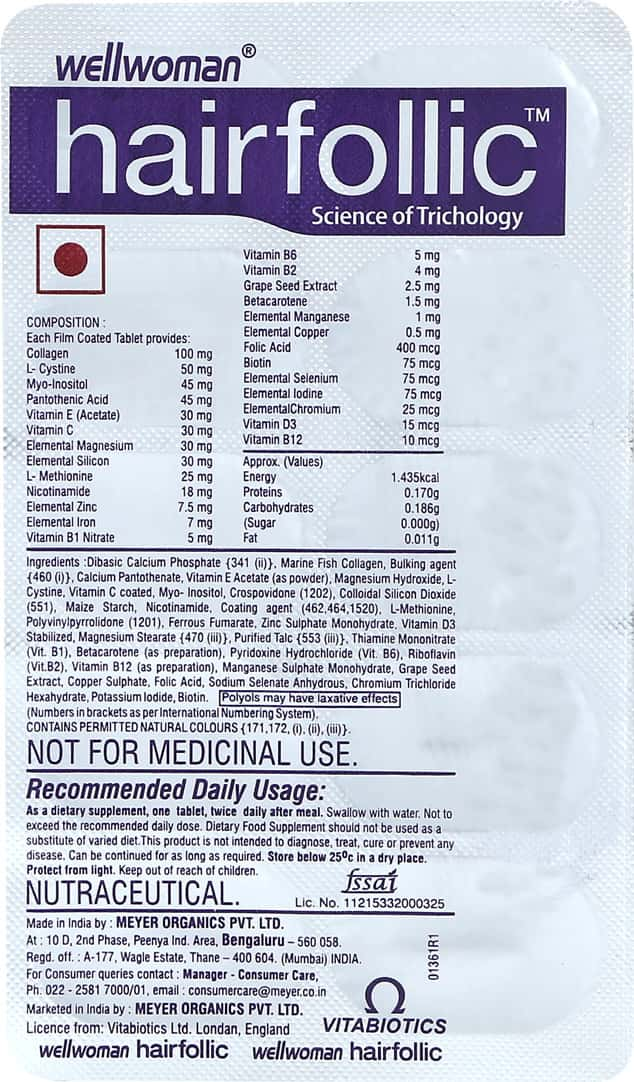 Wellwoman Hairfollic Strip Of 10 Tablets