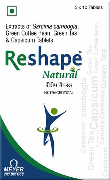 Reshape Natural Health Supplement Tablets (With Coffee Bean And Green Tea Extracts) 10 Tablets