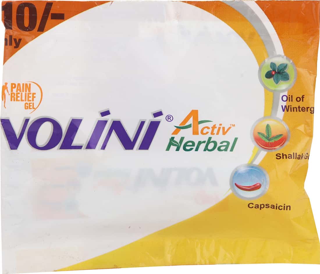 Volini Active Herbal Pain Relief Gel Tube Of 4 Gm