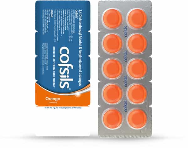 Cofsils Orange Strip Of 10 Lozenges