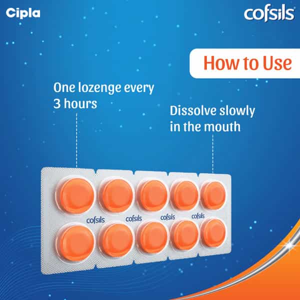 Cofsils Orange Strip Of 10 Lozenges