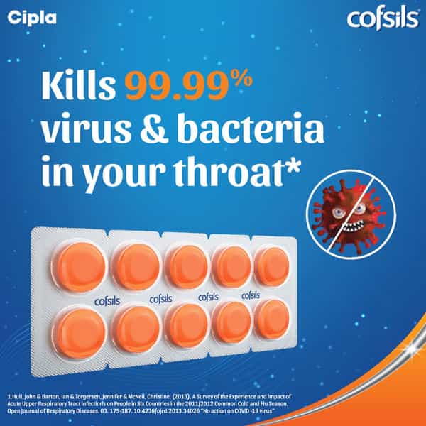 Cofsils Orange Strip Of 10 Lozenges