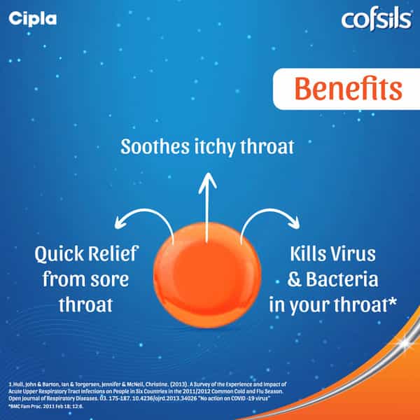 Cofsils Orange Strip Of 10 Lozenges