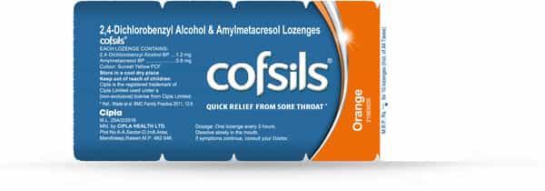 Cofsils Orange Strip Of 10 Lozenges