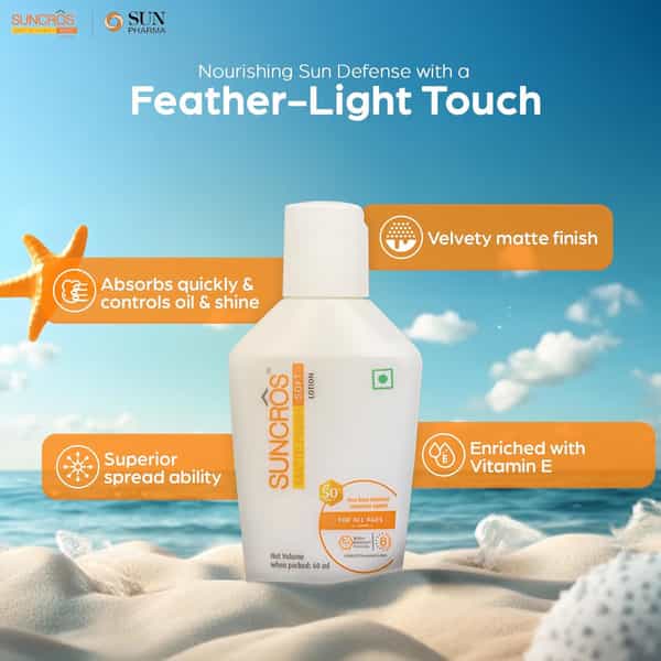 Suncros Matte Finish Soft | Spf 50+ | Lotion 60Ml