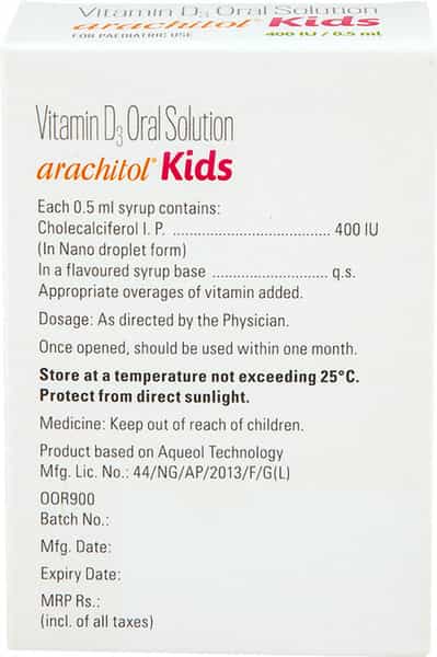 Arachitol Kids 400Iu/0.5Ml Pineapple Flavour Bottle Of 15Ml Solution