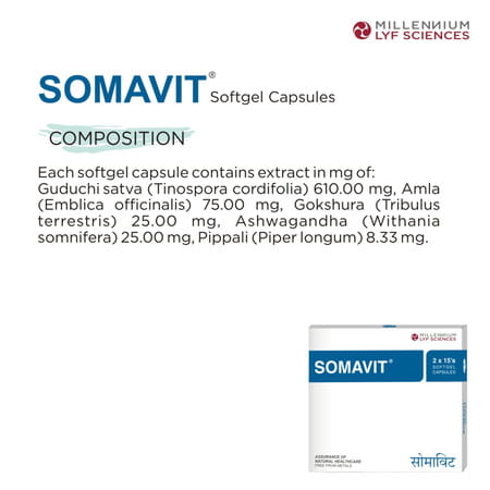 Somavit Strip Of 15 Softgel Capsules (Pack Of 2)