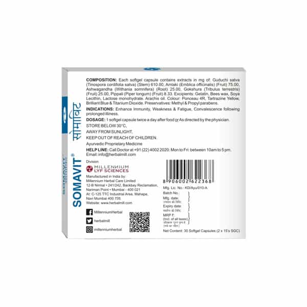 Somavit Strip Of 15 Softgel Capsules (Pack Of 2)