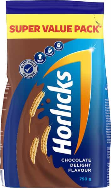 Horlicks Nutrition Drink Chocolate Gusseted Pouch 750 G