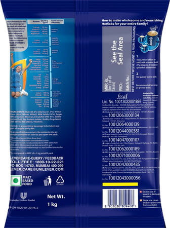 Horlicks Classic Malt Nutrition Drink Refill Of 1 Kg