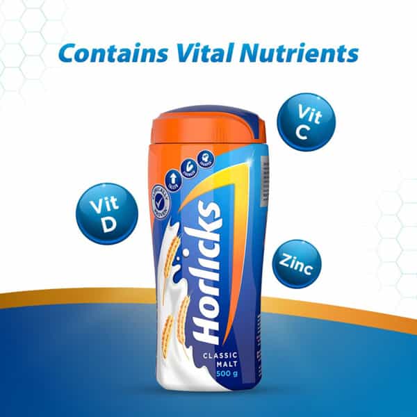 Horlicks Classic Malt Nutrition Drink Jar 500 Gm