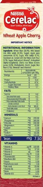 Nestle Cerelac Stage 2 - Wheat Apple Cherry - Refill 300Gm