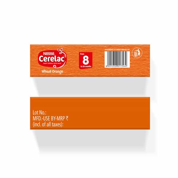 Nestle Cerelac Wheat Orange | No Preservatives | 8 To 24 Months | 300 G