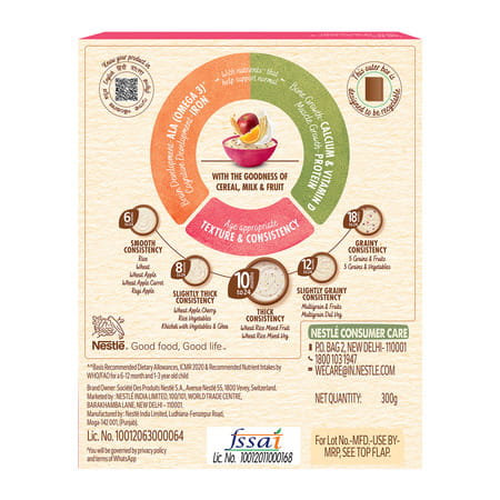 Nestle Cerelac Baby Cereal |No Refined Sugar | Wheat Rice Mixed Fruit From 10 - 24 Months Box 300 Gm