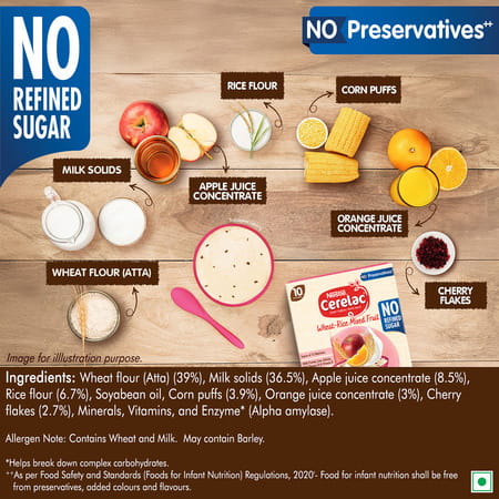 Nestle Cerelac Baby Cereal |No Refined Sugar | Wheat Rice Mixed Fruit From 10 - 24 Months Box 300 Gm