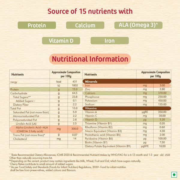 Nestle Cerelac Wheat Rice Mixed Fruit | No Refined Sugar | No Preservatives | 10 To 24 Months | 300G