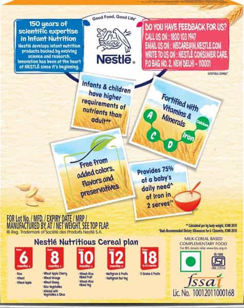 Nestle Cerelac Baby Food Infant Cereal Stage1 (6 -12 Months) Refill Of 300 G