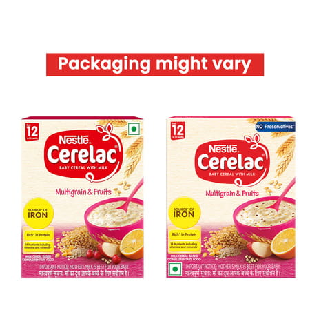 Nestle Cerelac Baby Cereal With Milk Multigrain & Fruits From 12 To 24 Months Stage 4 Box Of 300gm