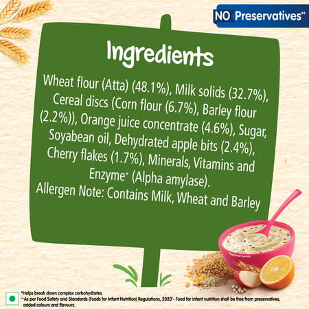 Nestle Cerelac Multigrain & Fruits | No Preservatives | 12 To 24 Months | 300 Gm