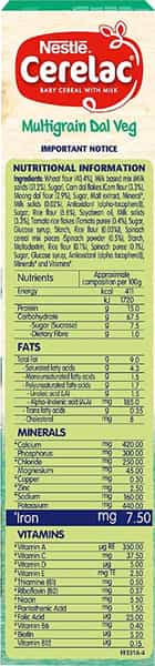 Nestle Cerelac Infant Cereal Stage-4 (12 - 24 Months) Multi Grain Dal Vegetable Refill 300 Gm
