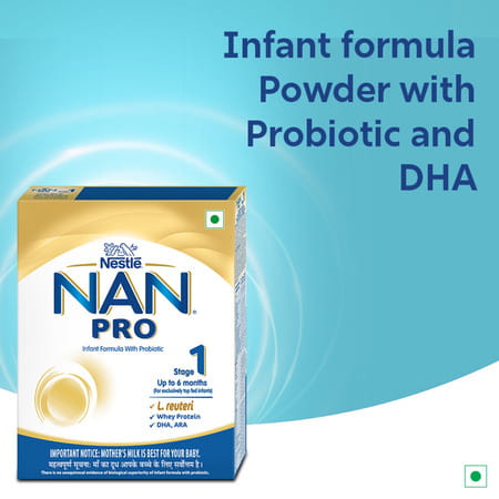Nestle Nan Pro 1 Infant Formula With Probiotic | Stage 1 Up To 6 Months | 400g Pouch In Box