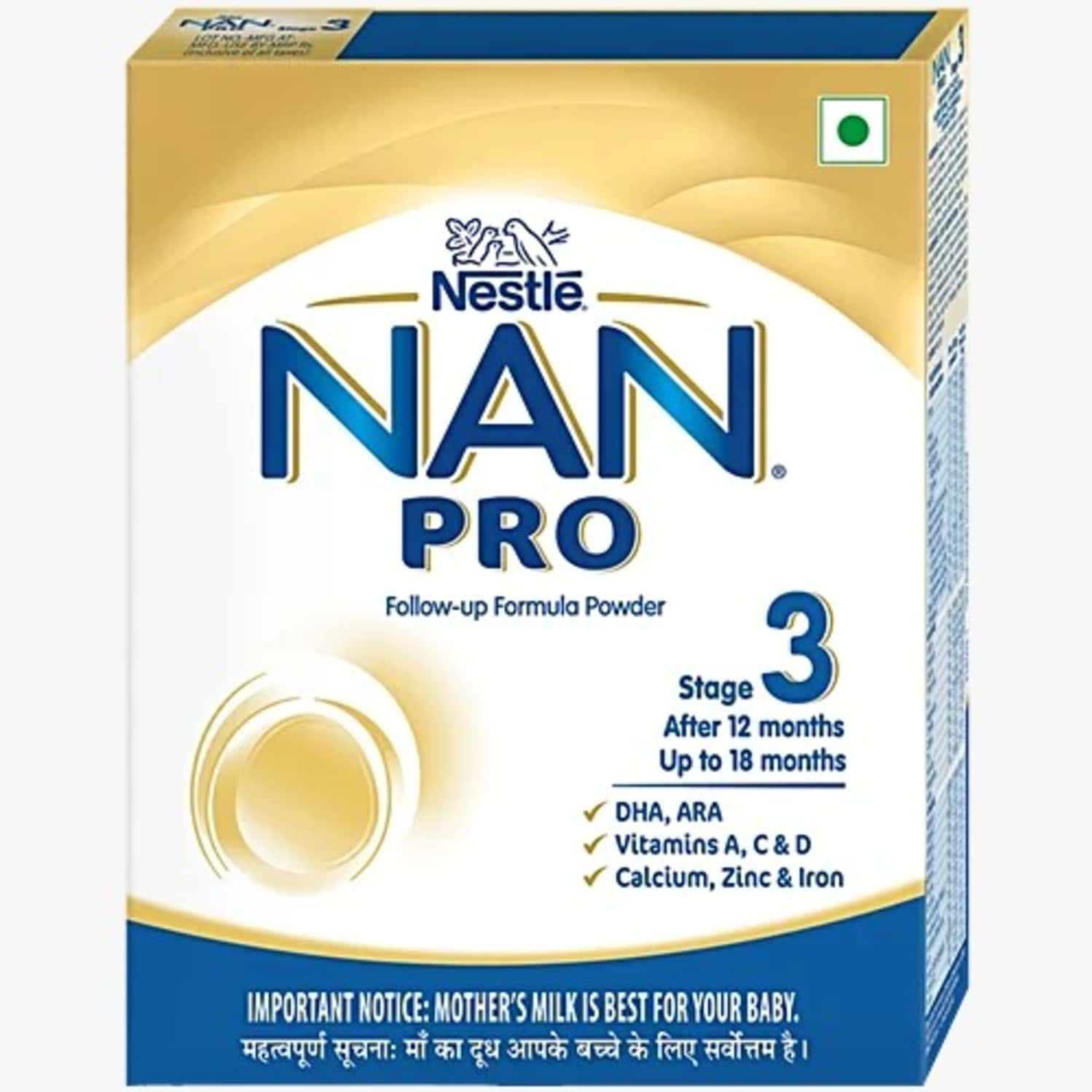 Nestle Nan Pro 3 Follow-up Formula | Stage 3 For 12-18 Months | 400g Pouch In Box