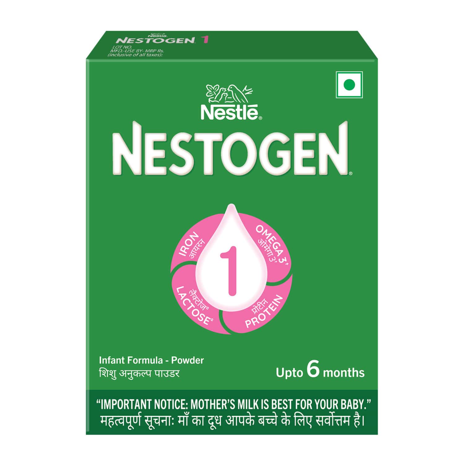 Nestle Nestogen 1 Infant Formula Powder | Bone Strength & Brain Development | Up To 6 Months | 400gm