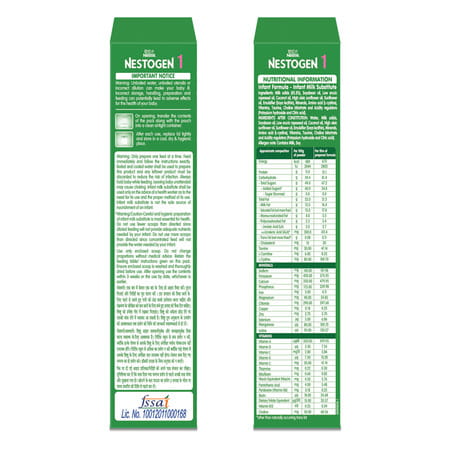 Nestle Nestogen 1 Infant Formula Powder | Bone Strength & Brain Development | Up To 6 Months | 400gm