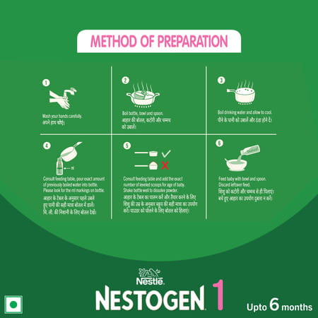 Nestle Nestogen 1 Infant Formula Powder | Bone Strength & Brain Development | Up To 6 Months | 400gm