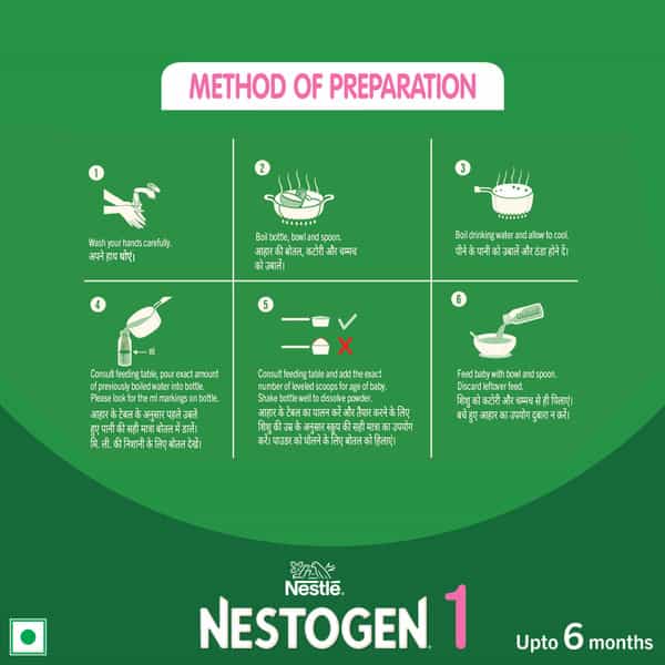 Nestle Nestogen 1 Infant Formula Powder | Bone Strength & Brain Development | Up To 6 Months | 400Gm