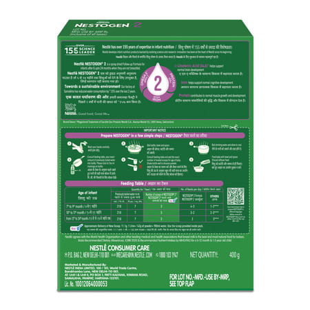 Nestle Nestogen Infant Formula Powder Stage-2(After 6 Months)- 400g Bag-In-Box Pack