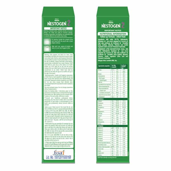 Nestle Nestogen Infant Formula Powder Stage-2(After 6 Months)- 400G Bag-In-Box Pack