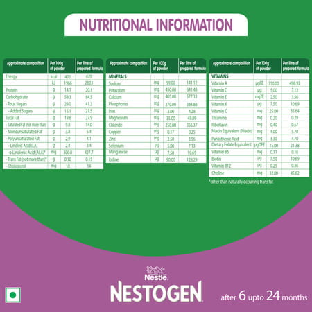 Nestle Nestogen Infant Formula Powder Stage-2(After 6 Months)- 400g Bag-In-Box Pack