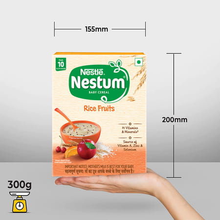 Nestle Nestum Infant Cereal Stage-3 (10 Months-24 Months) Rice 3 Fruits 300g