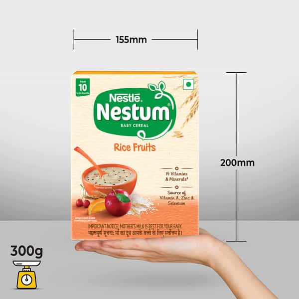 Nestle Nestum Infant Cereal Stage-3 (10 Months-24 Months) Rice Fruits 300 G