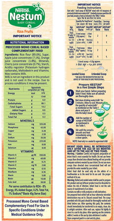 Nestle Nestum Infant Cereal Stage-3 (10 Months-24 Months) Rice 3 Fruits 300g