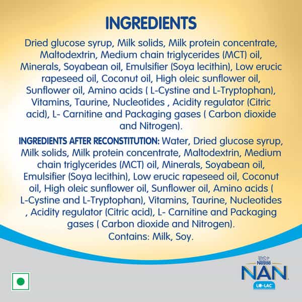 Nestle Nan Lo-Lac Infant Formula Powder | Bag-In-Box Pack | For Infants From Birth Onwards | 200Gm
