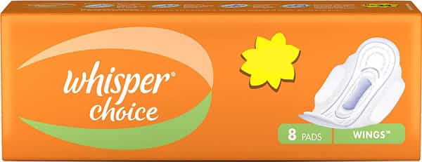 Whisper Choice Wings Sanitary Pads Regular 8 Pieces