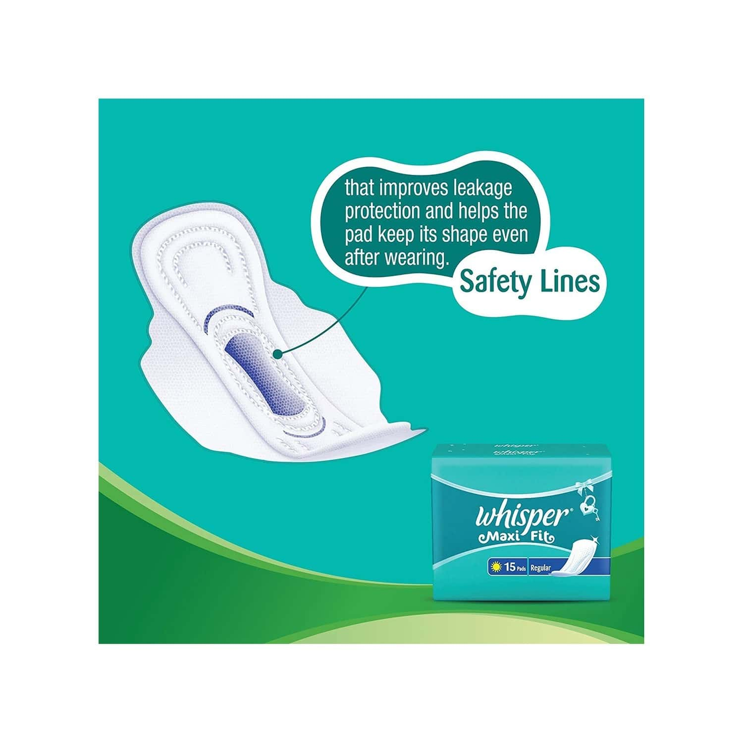 Buy Whisper Maxi Fit Sanitary Pads Regular Packet Of 15 Online & Get 