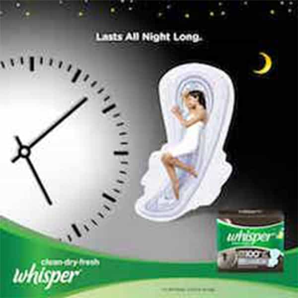 Whisper Ultra Nights Sanitary Pads Xxxl 3 Pieces