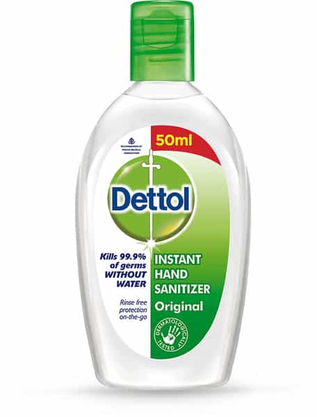 Dettol Original Instant Hand Sanitizer Liquid Gel | Bottle | Kills 99.9% Germs | 50 Ml