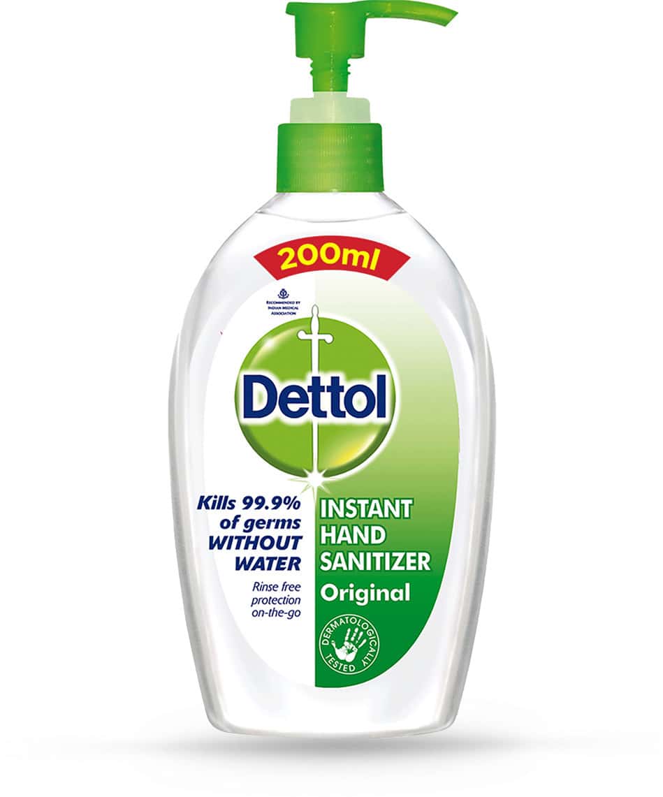 Dettol Hand Sanitizer Liquid Gel Pump | 72.34% Alcohol Kills 99.9% Germs- 200ml