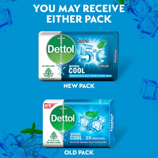 Dettol Intense Cool Bathing Soap Bar With Menthol - 75G