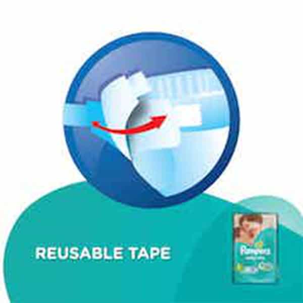 Pampers Baby Diapers Taped Large Size 9 Pieces