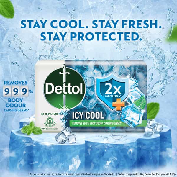 Dettol Icy Cool 2X Menthol Plus Bathing Soap 125Gm