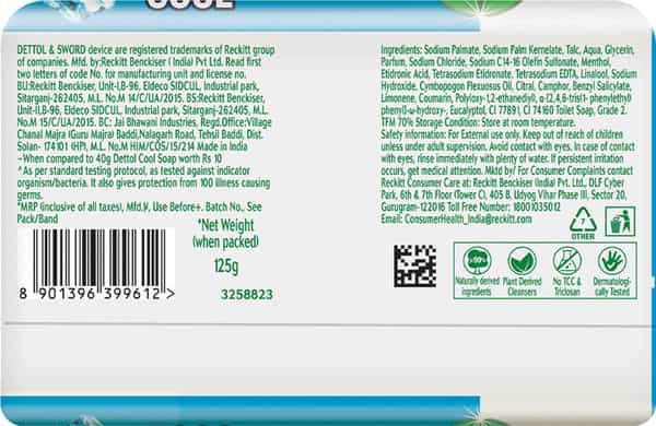 Dettol Icy Cool 2X Menthol Plus Bathing Soap 125Gm